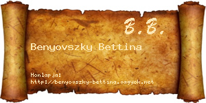 Benyovszky Bettina névjegykártya