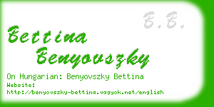 bettina benyovszky business card